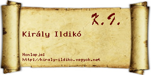 Király Ildikó névjegykártya